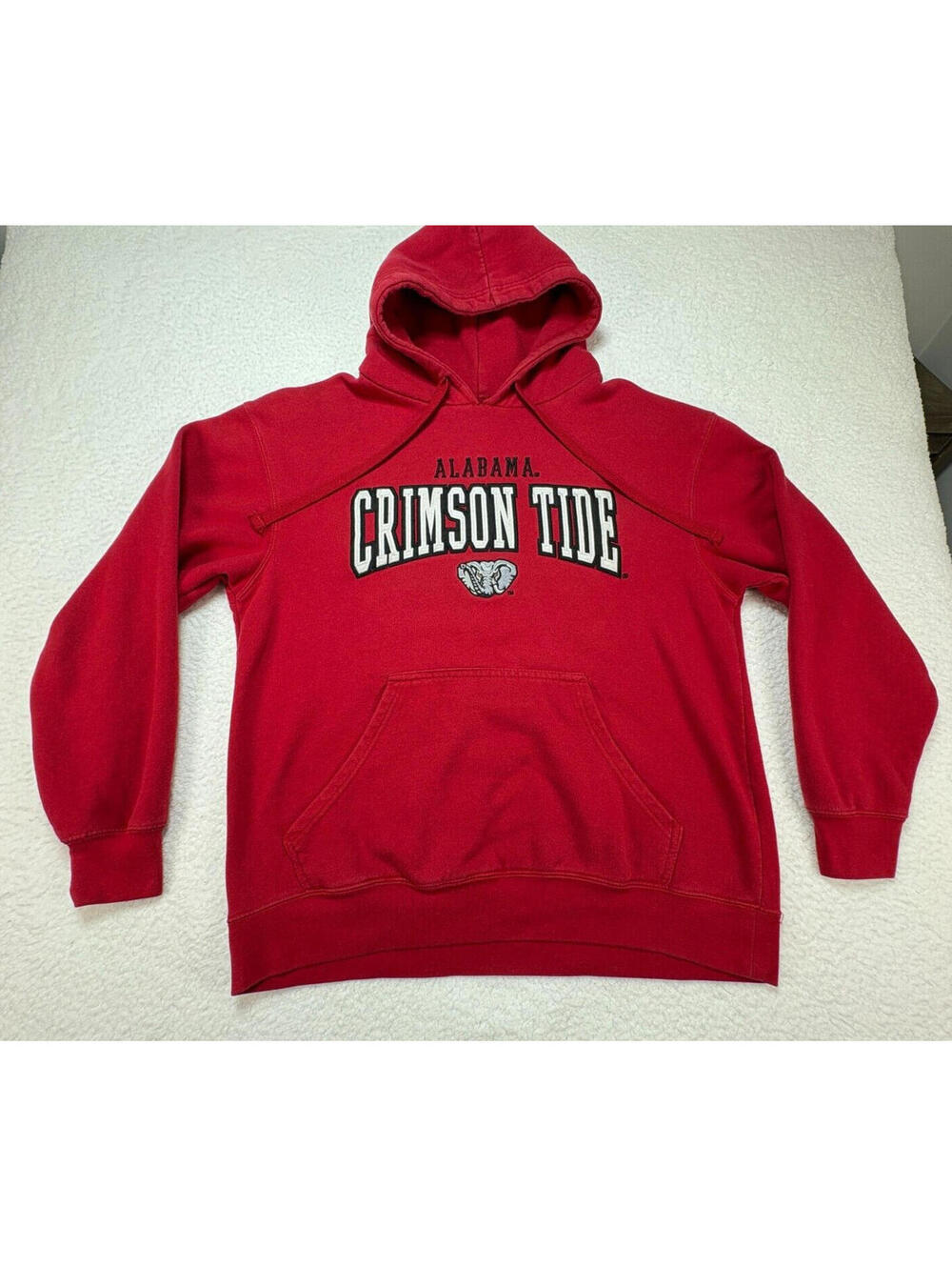 Alabama Crimson Tide Red Hoodie Section 101 by Majestic Elephant Logo Size Large